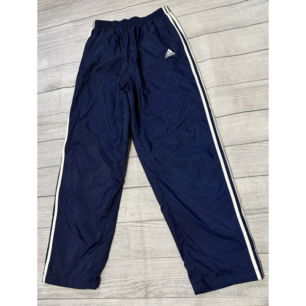 VTg Y2K Adult Medium Adidas Pants Blue Track Windbreaker Lined Tear Away Snap